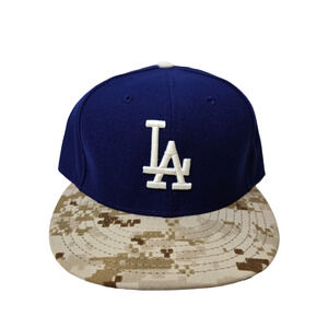 New Era 59fifty Blue Camo Los Angeles Dodgers MLB Fitted Hat 7 5/8 NWOT